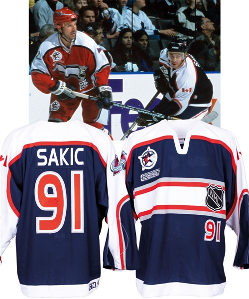 Joe Sakic’s 2000 NHL All-Star Game North America All-Stars Signed Photo-Shoot Worn Jersey