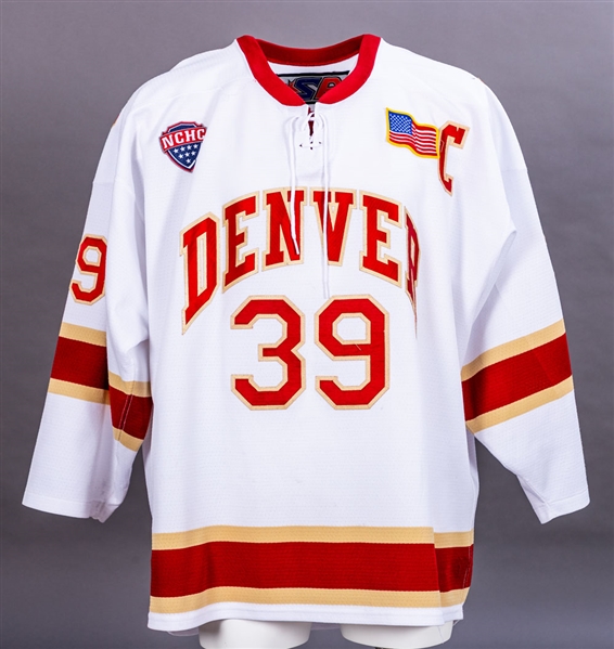 Grant Arnolds Mid-2010s Denver University Pioneers Game-Worn Captains Jersey