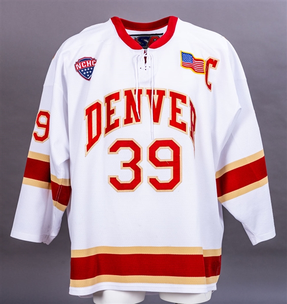 Grant Arnolds Mid-2010s Denver University Pioneers Game-Worn Captains Jersey