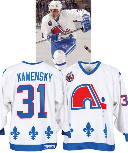 Valeri Kamensky’s 1992-93 Quebec Nordiques Game-Worn Jersey - Centennial Patch! 