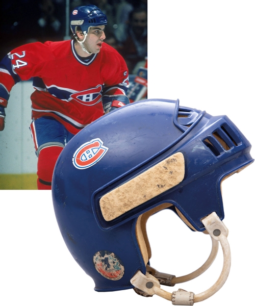 Chris Chelios 1983-84 Montreal Canadiens Photo-Matched CCM Game-Worn Rookie Season Helmet from Bob Gaineys Personal Collection with His Signed LOA