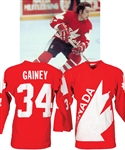 Bob Gaineys 1976 Canada Cup Team Canada Game-Worn Jersey from His Personal Collection with His Signed LOA