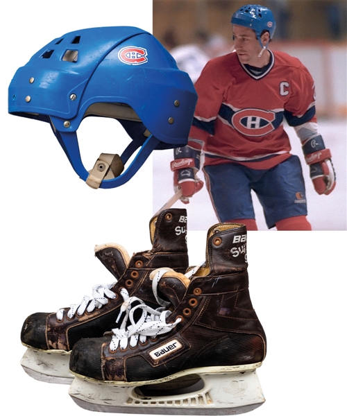 Bob Gaineys Montreal Canadiens Game-Used Equipment Collection Including 1982-85 Jofa Game-Worn Helmet and Mid-1980s Bauer Game-Used Skates from His Personal Collection with His Signed LOA