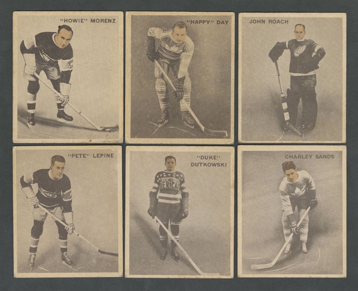 1933-34 World Wide Gum Ice Kings V357 Hockey Card Collection of 13 Including #36 HOFer Howie Morenz and #10 HOFer Clarence "Happy" Day