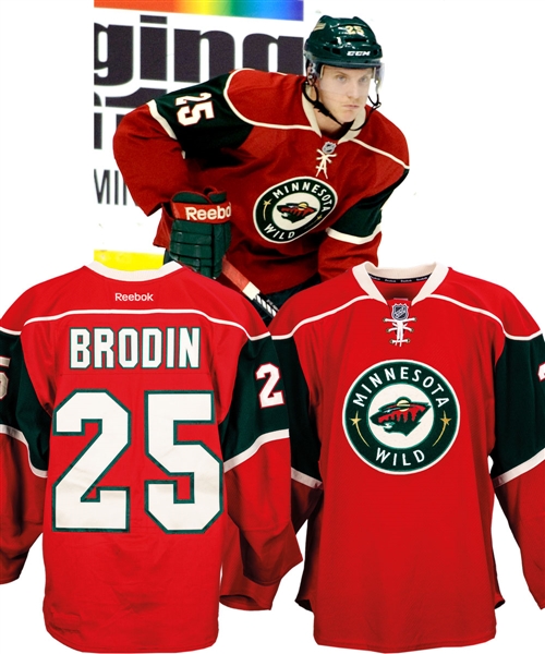 Jonas Brodins 2012-13 Minnesota Wild Game-Worn Rookie Season Jersey with Team COA