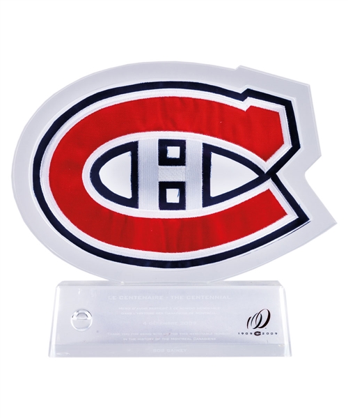 Bob Gaineys December 4th 2009 Montreal Canadiens "Centennial Game" Trophy from His Personal Collection with His Signed LOA