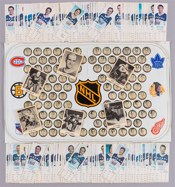 1964-65 Coca-Cola Hockey Bottle Cap Complete Set (108) with Display Rink Plus 1965-66 Coca-Cola Set (108 Cards) and 1970-71 Dads Cookies Set (144 Cards)