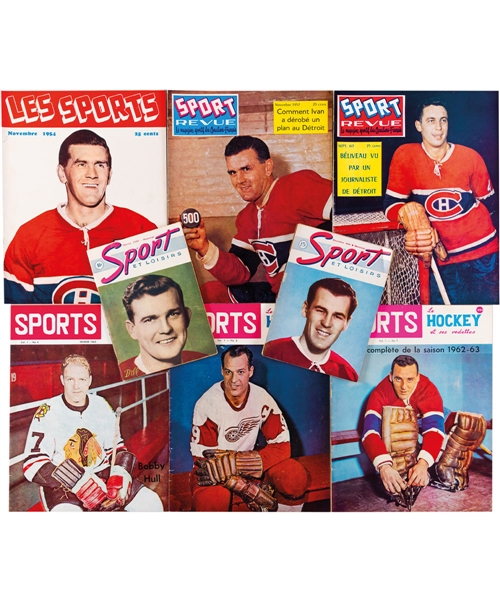 Huge 1950s/1970s Sport-Revue, Les Sports, Sports (Le hockey et ses vedettes) Blueline and Other Sport Publications/Books Collection of 330+