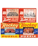 Vintage 1950s Hockey Jigsaw Puzzles with Original Boxes (7) Including Montreal Canadiens and Detroit Red Wings Plus 1970s Puzzles in Original Boxes (7)