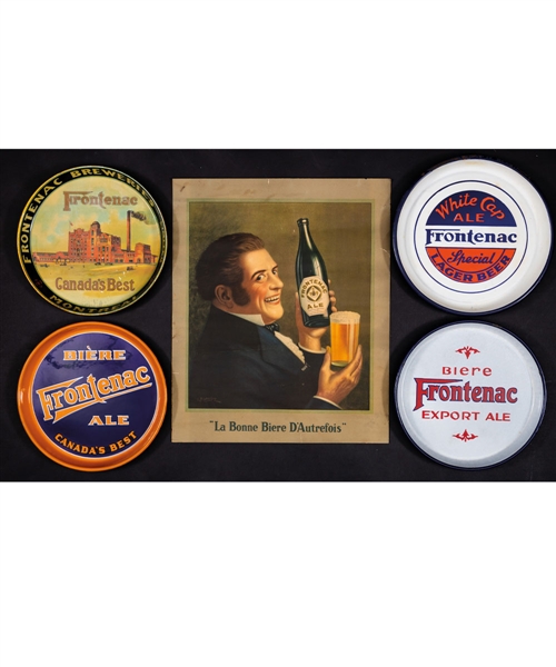 Vintage Frontenac Breweries/Beer Advertising Collection Including Trays (4), Early Advertising Lithograph, Stoneware Beer Jug, Playing Cards and More!