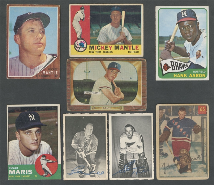 1955 Bowman Baseball Cards (137), 1956 Topps Baseball Cards (35), 1960 Topps Baseball Cards (8), 1954-55 Parkhurst Hockey Cards (30) and More!