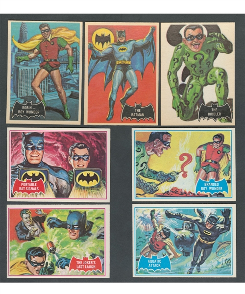 1966 O-Pee-Chee Batman "Black Bat" Complete 55-Card Set and "Red Bat" Complete 44-Card Set Plus 1966 Topps "Blue Bat" Complete 44-Card Set 