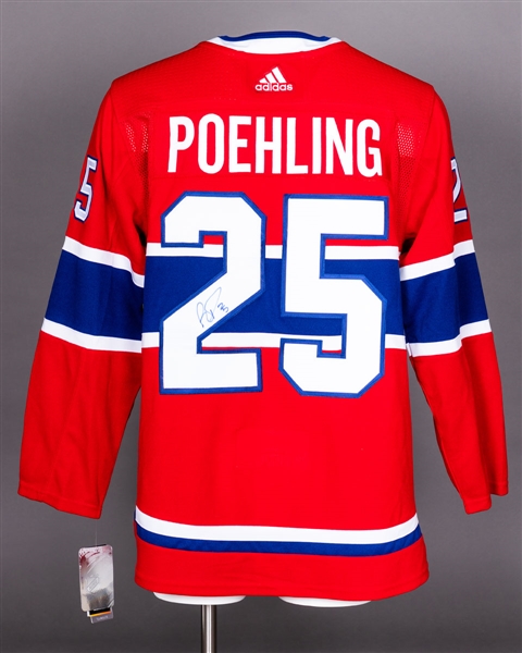 Ryan Poehling Montreal Canadiens Signed Jersey, Puck and Photo with LOA