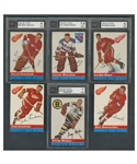 1954-55 Topps Hockey Complete 60-Card Set Including KSA-Graded Cards #8 Howe (5 EX), #10 Worsley (7.5 NM+), #18 Mohns RC (7 NM) and #58 Sawchuk (5 EX)