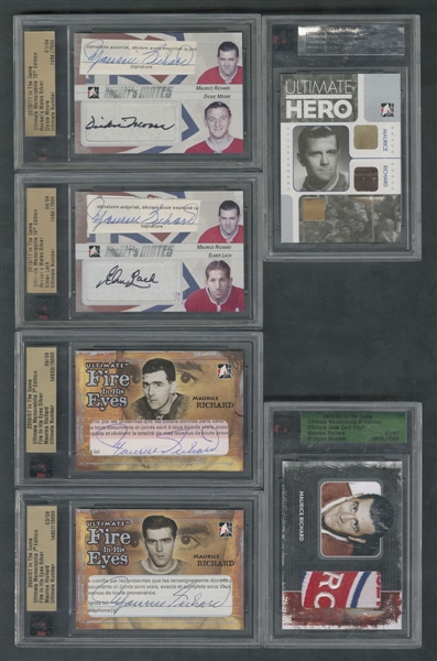 Howie Morenz, Aurele Joliat, Maurice Richard, Jean Beliveau, Guy Lafleur and Other Greats 2000s/2010s Hockey Cards (22) Including ITG Autographs, Patches and More!