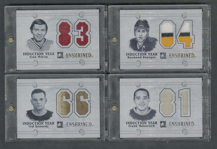 2011-12 ITG Enshrined Induction Year/By the Numbers/Lumber/Nameplate/Complete Jersey Set (24), 2010-11 ITG 500 Goal Combo (6) and 2010-11 ITG Artist Proof (5)