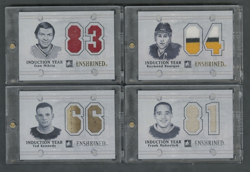 2011-12 ITG Enshrined Induction Year/By the Numbers/Lumber/Nameplate/Complete Jersey Set (24), 2010-11 ITG 500 Goal Combo (6) and 2010-11 ITG Artist Proof (5)