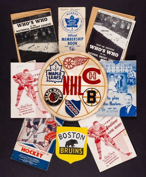 1930s/1940s Canada Starch, Bee Hive and Quaker Oats Booklets, Bee Hive 1934-43 Boston Bruins Crest, 1957-58 Star Weekly Premium Crest, 1971-72 Colgate Heads (11) and Much More!