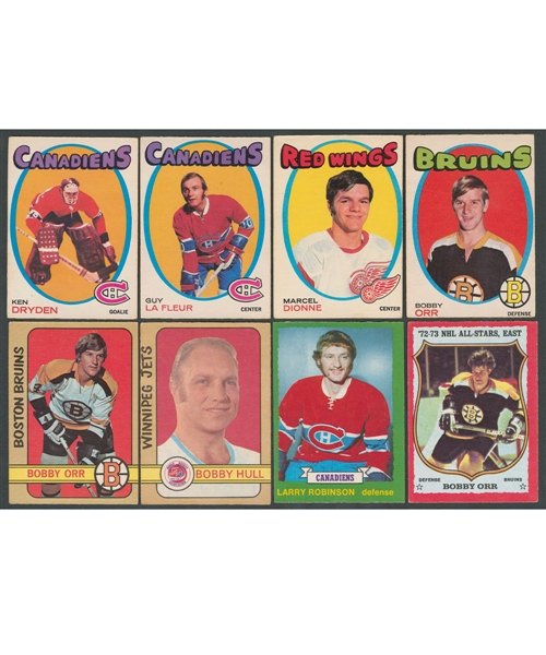 1971-72 (44/264), 1972-73 (146/341) and 1973-74 (166/264) O-Pee-Chee Hockey Starter Sets with Numerous Key Cards/RC Cards Included