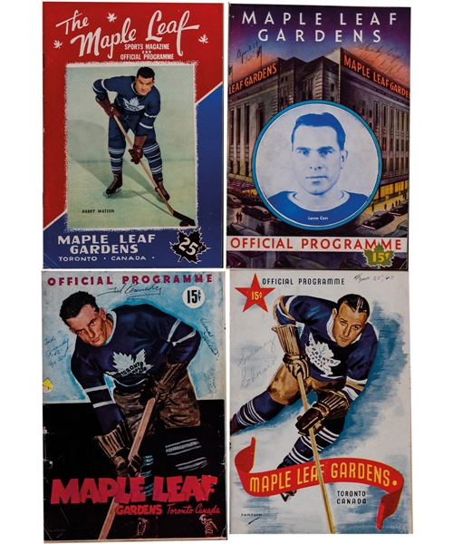 Maple Leaf Gardens / Toronto Maple Leafs 1940-48 Program Collection of 34 Including 1945 and 1948 Stanley Cup Finals Programs