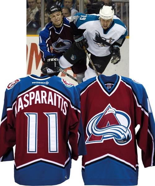 Darius Kasparaitis 2001-02 Colorado Avalanche Game-Worn Jersey with Team LOA