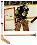 Gerry Cheevers 1976-77 Boston Bruins Team-Signed Northland Game-Used Stick Including Cheevers, Sinden, Bucyk, Ratelle and Park Signatures
