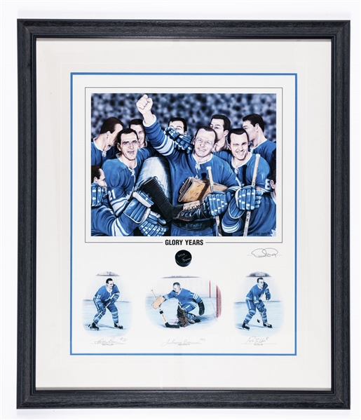  Toronto Maple Leafs “Glory Years” Framed Daniel Parry Limited-Edition Lithograph #2019/3000 Signed by Bobby Baun, Johnny Bower and Ron Ellis with LOA (28” x 33”)