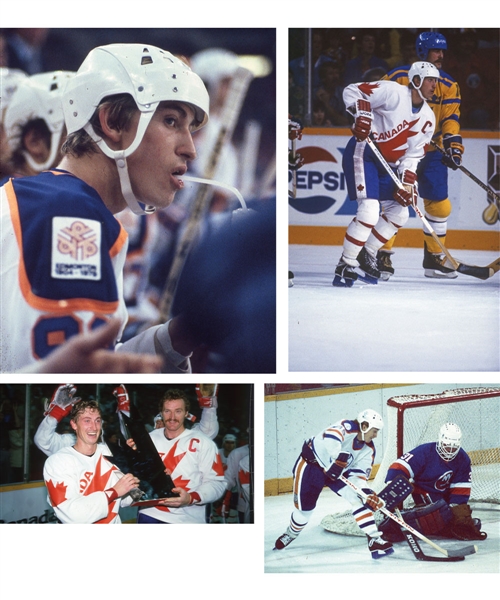 Wayne Gretzky 1980-88 Edmonton Oilers / Team Canada B&W and Color 35mm Photo Slide Collection of 250