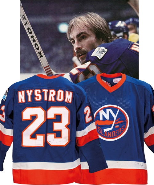 Bob Nystroms 1979-80 New York Islanders Game-Worn Stanley Cup Finals Jersey with LOA - Lake Placid Olympic Patch! - Photo-Matched!