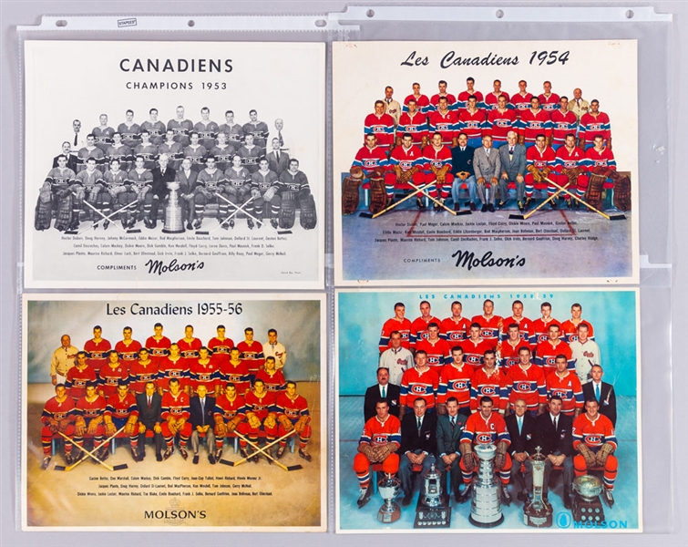 Montreal Canadiens 1940s/1960s Molson Team Pictures, Postcards and More Plus Vintage Hockey Advertising Ads