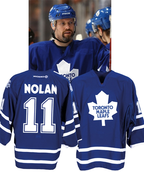 Owen Nolans 2003-04 Toronto Maple Leafs Game-Worn Jersey with LOA - Photo-Matched!