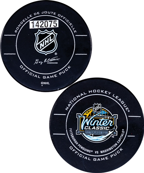 Mike Knubles 2011 NHL Winter Classic Washington Capitals Goal Puck with LOA (Assisted by Backstom and Green) - 9th Goal of Season / Career Goal #253