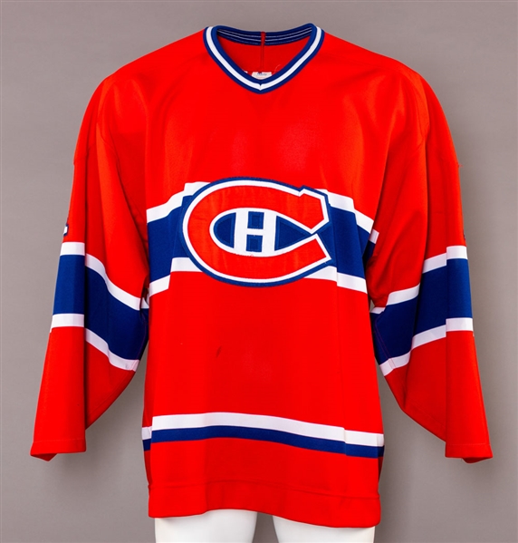 Frederic Chabots Early-1990s Montreal Canadiens Signed Worn Rookie-Era Jersey with LOAs  