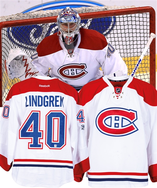 Charlie Lindgrens 2016-17 Montreal Canadiens Game-Worn Pre-Rookie Season Jersey with Team LOA  - NHL Centennial Patch! - Photo-Matched!