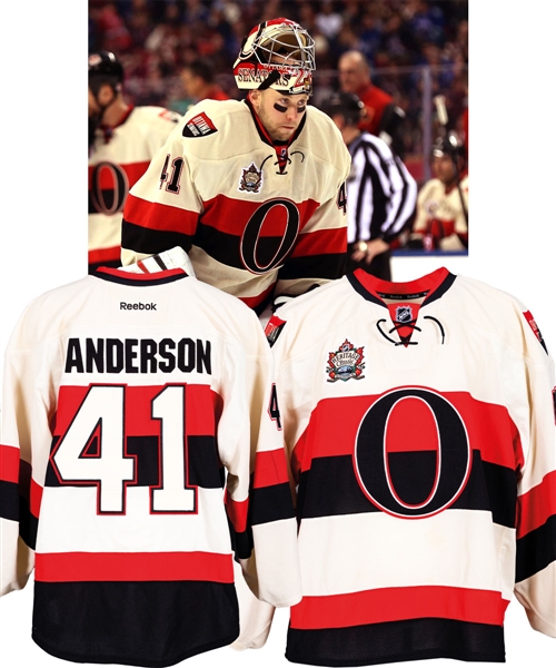 Craig Andersons 2014 NHL Heritage Classic Ottawa Senators Game-Worn First Period Jersey with LOA