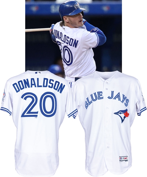 Josh Donaldson’s 2016 Toronto Blue Jays Game-Worn Jersey - 40th Patch! - MLB Authenticated!- Photo-Matched!