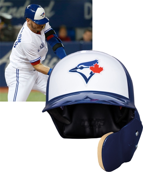 Josh Donaldson’s 2017 Toronto Blue Jays Game-Worn Batting Helmet - MLB Authenticated! - Photo-Matched!