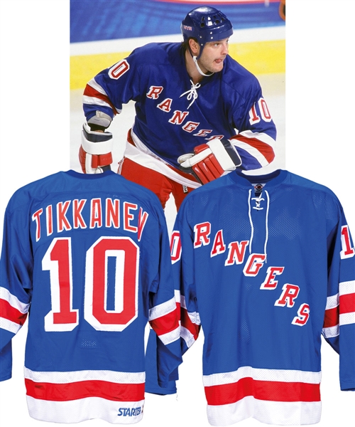 Esa Tikkanen’s Late-1990s New York Rangers Game-Worn Preseason Jersey with Team LOA – Photo-Matched!