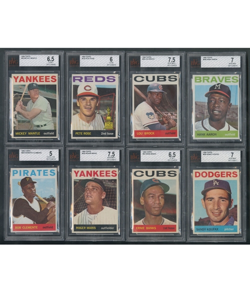 1964 Topps Baseball Complete Mid-to-High Grade 587-Card Set from the Original 1964 Owner Including 16 BVG-Graded Stars