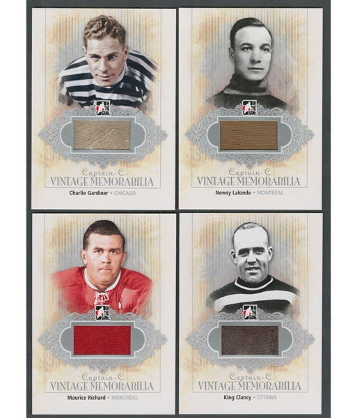2011-12 ITG Captain C Silver Vintage Memorabilia 40-Card Set (#/9) Including Howe, Richard Bros, Clancy, Lalonde, Conacher, Durnan, Gardiner and More!