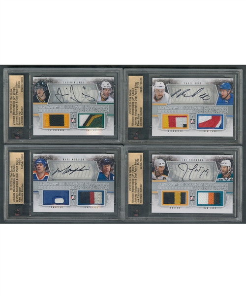 2012-13 ITG Ultimate Memorabilia 12th Edition Journey Autograph and Dual Patch Silver 17-Card Set (#/9) Including Thornton, Messier, Jagr, Bure, Sakic, Forsberg and Other Greats