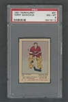 1951-52 Parkhurst Hockey Card #61 HOFer Terry Sawchuk RC - Graded PSA NM-MT 8