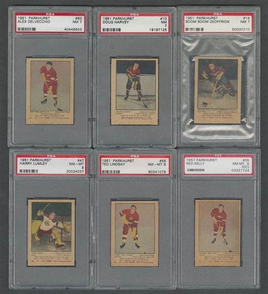 1951-52 Parkhurst Hockey PSA/SGC/KSA-Graded High Grade Near Complete Set (102/105)