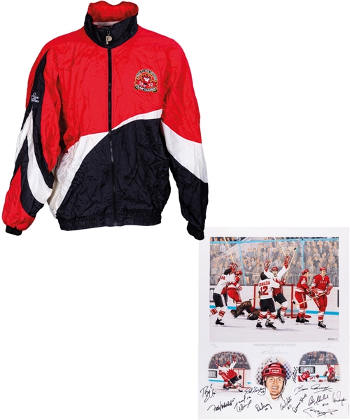 Rod Seiling’s 1972 Canada-Russia Series Memorabilia Collection with Lithographs, Team Photos and 1972 Team of the Century Jacket from His Personal Collection with His Signed LOA