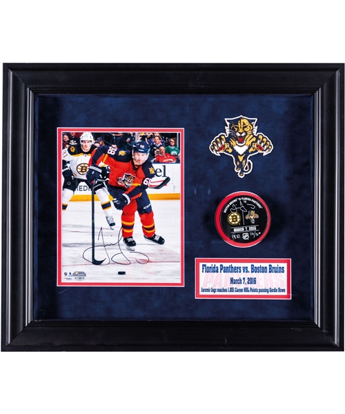 Jaromir Jagr March 7th 2016 Florida Panthers “1,851 Career NHL Points” Framed Display with Signed Photo and Signed Puck (17 ¾“ x 21”) - Fanatics Authentic Authenticated