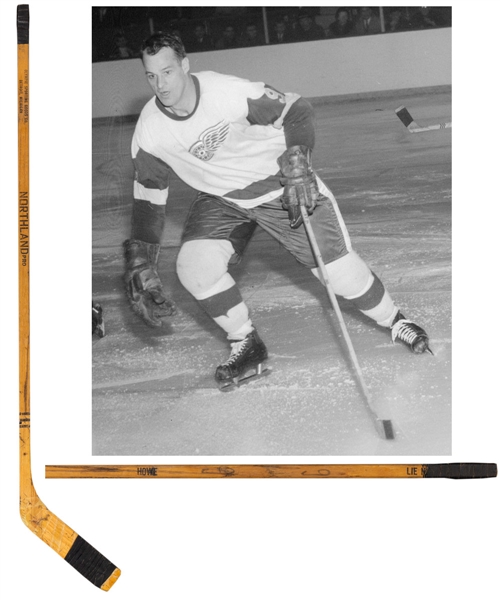 Gordie Howes Early-1960s Detroit Red Wings Signed Northland Game-Used Stick with Great Provenance