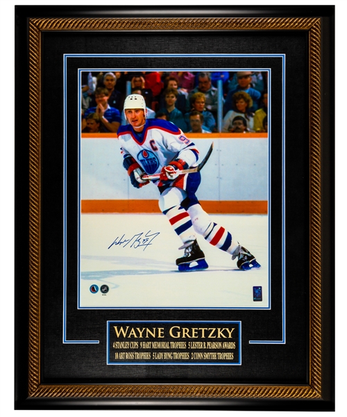 Wayne Gretzky Signed Edmonton Oilers "Awarded Hardware" Framed Photo with WGA COA (27” x 34”) 