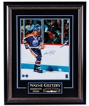 Wayne Gretzky Signed Edmonton Oilers Framed  "Game Action" Photo with WGA COA (27” x 34”) 