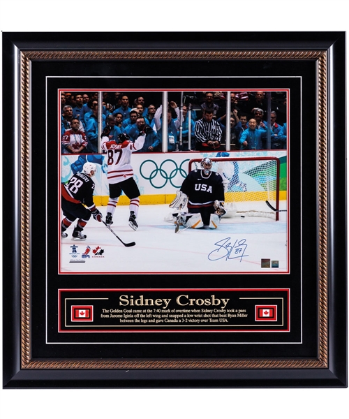 Sidney Crosby Team Canada 2010 Vancouver Olympics "The Golden Goal" Signed Framed Photo