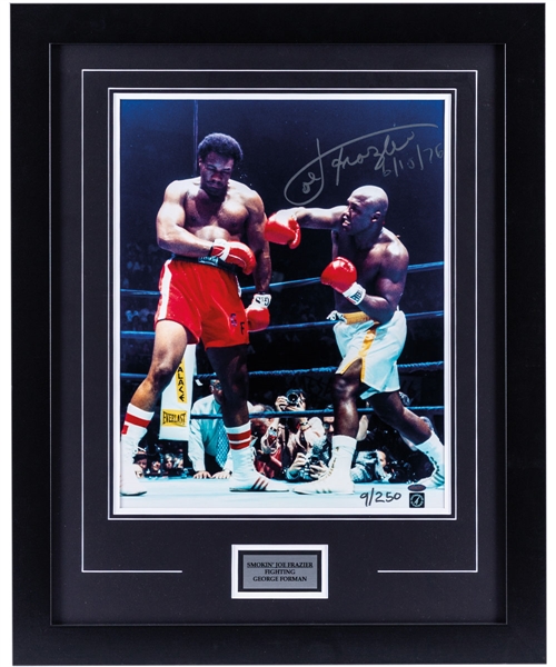 Joe Frazier Signed "Frazier vs Foreman II" Limited-Edition #9/250 Framed Photo with Steiner COA (25 ½” x 31 ½”) 